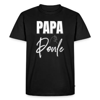 papa poule - T-shirt Premium bio Homme - noir - Devant - Nico (187cm)