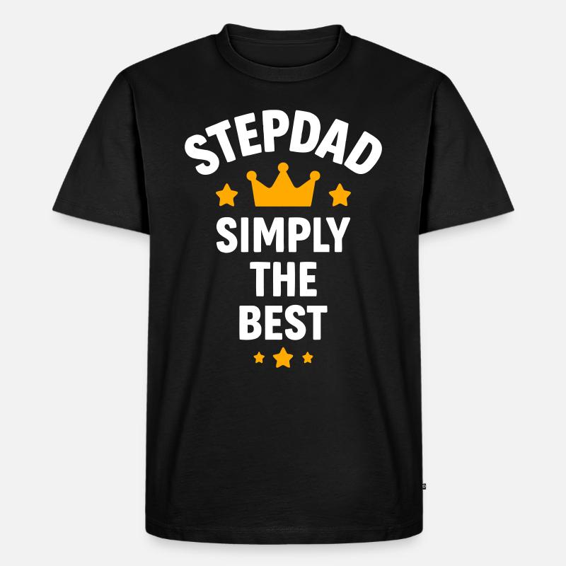 Stiefpapa einfach der Beste - Männer Premium Bio T-Shirt - Schwarz