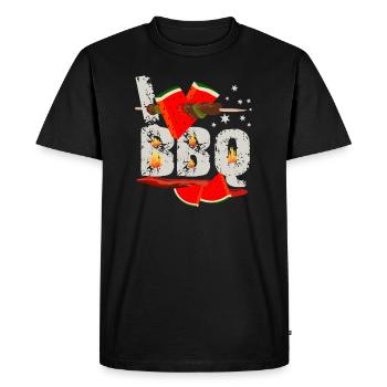 J’adore le barbecue - T-shirt Premium bio Homme - noir - Devant - Nico (187cm)