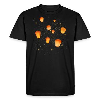 Sky Lanterns - Men's Premium Organic T-Shirt - black - Front - Nico (187cm)