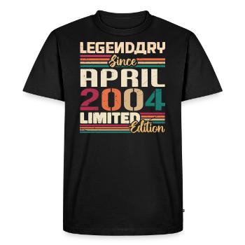 Les légendes sont nées en avril 2004 - 2004 - T-shirt Premium bio Homme - noir - Devant - Nico (187cm)
