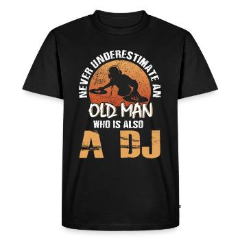 Ne sous-estime jamais un vieil homme, cadeau de DJ - T-shirt Premium bio Homme - noir - Devant - Nico (187cm)
