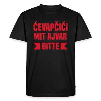 Cevapcici avec des spécialités de grillades Ajvar - T-shirt Premium bio Homme - noir - Devant - Nico (187cm)