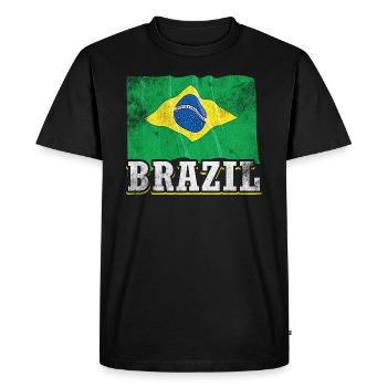 Drapeau du Brésil - T-shirt Premium bio Homme - noir - Devant - Nico (187cm)