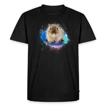 hamster, graffiti, painting, colourful, dwarf hamster - Men's Premium Organic T-Shirt - black - Front - Nico (187cm)