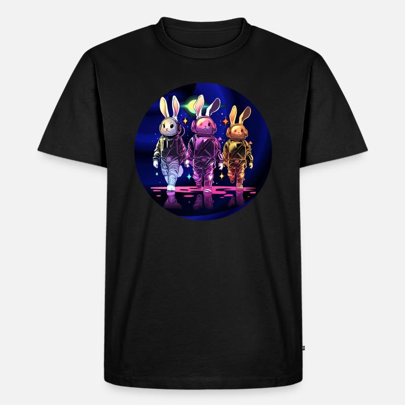 SpaceRabbits - Männer Premium Bio T-Shirt - Schwarz
