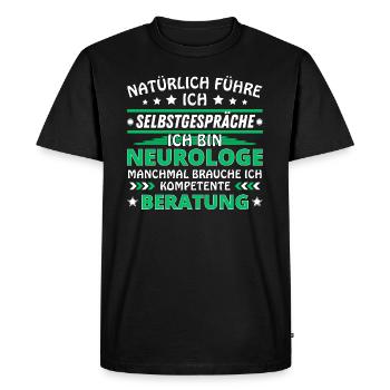 Je me parle à soi-même - Édition Neurologue - T-shirt Premium bio Homme - noir - Devant - Nico (187cm)