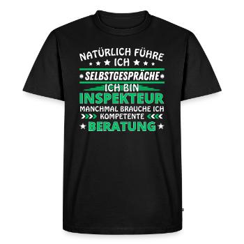 Je me parle à vous-même - Édition Inspecteur - T-shirt Premium bio Homme - noir - Devant - Nico (187cm)