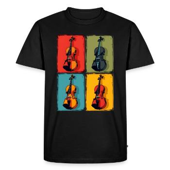 Viola Viola Violist Retro Art Art - Men's Premium Organic T-Shirt - black - Front - Nico (187cm)