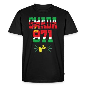drapeau guadeloupe 971 gwada de gwadloup - T-shirt Premium bio Homme - noir - Devant - Nico (187cm)