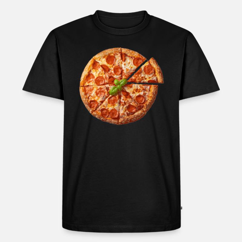 Einfach Pizza - Männer Premium Bio T-Shirt - Schwarz