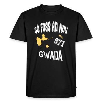 Idee Cadeau Guadeloupe 971 Gwada Cé Foss An Nou - T-shirt Premium bio Homme - noir - Devant - Nico (187cm)