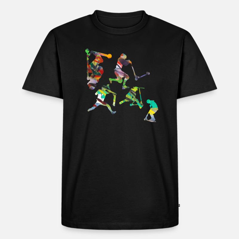 Stuntscooter,Trickscooter,tricks,stunt,e-scooter - Männer Premium Bio T-Shirt - Schwarz