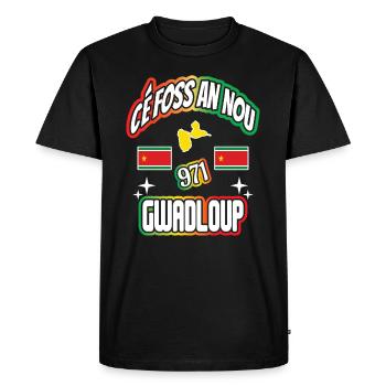 cadeau Cé Foss An Nou 971 Gwadloup Guadeloupe - T-shirt Premium bio Homme - noir - Devant - Nico (187cm)