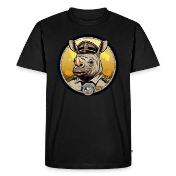 Garde-chasse rhinocéros - T-shirt Premium bio Homme - noir - Devant - Nico (187cm)