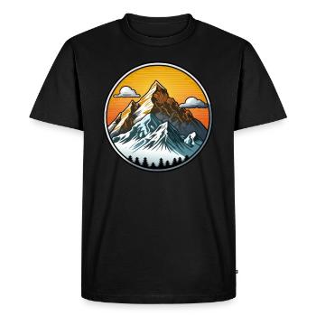 Mountains - Men's Premium Organic T-Shirt - black - Front - Nico (187cm)