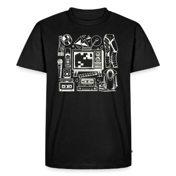 Retro 80er Jahre - Männer Premium Bio T-Shirt - Schwarz - Vorne - Nico (187cm)
