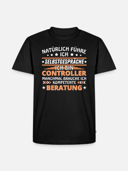 Ich führe Selbstgespräche - Controller Edition - Männer Premium Bio T-Shirt - Schwarz