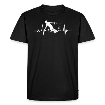 wakeboarden herzschlag wakeboard wakeboarder - T-shirt Premium bio Homme - noir - Devant - Nico (187cm)