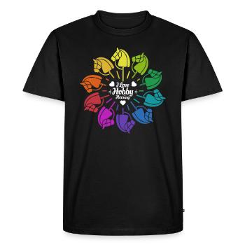 J’aime Hobby Horsing - Coeur - Hobby - T-shirt Premium bio Homme - noir - Devant - Nico (187cm)