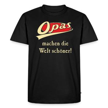 Opas machen die Welt schöner - Männer Premium Bio T-Shirt - Schwarz - Vorne - Nico (187cm)