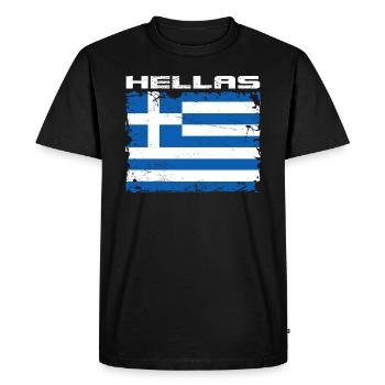 Grèce Drapeau Hellas - T-shirt Premium bio Homme - noir - Devant - Nico (187cm)
