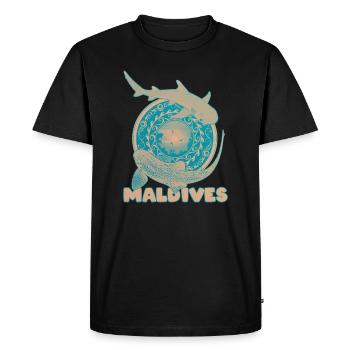 Maldives Requin léopard Requin de récif à pointe blanche - T-shirt Premium bio Homme - noir - Devant - Nico (187cm)