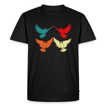 Pigeons voyageurs Oiseaux Élevage de pigeons - T-shirt Premium bio Homme - noir - Devant - Nico (187cm)