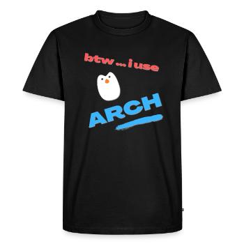 btw ... i use Arch Linux - Männer Premium Bio T-Shirt - Schwarz - Vorne - Nico (187cm)