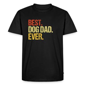 Meilleur chien papa jamais propriétaire de chien - T-shirt Premium bio Homme - noir - Devant - Nico (187cm)