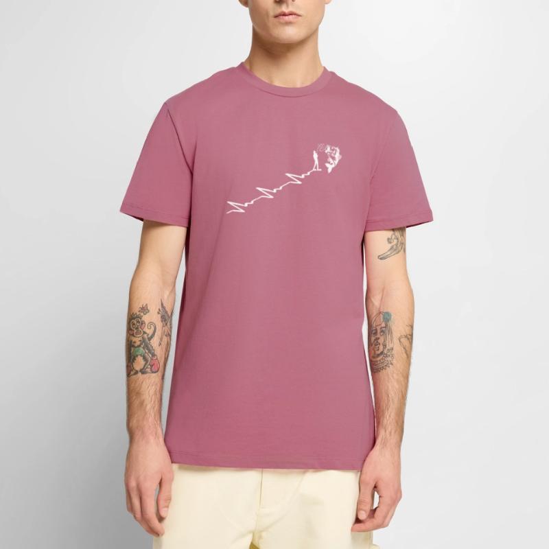 Pêcher Pêcheur Heartbeat Canne à pêche T-shirt Premium bio Homme