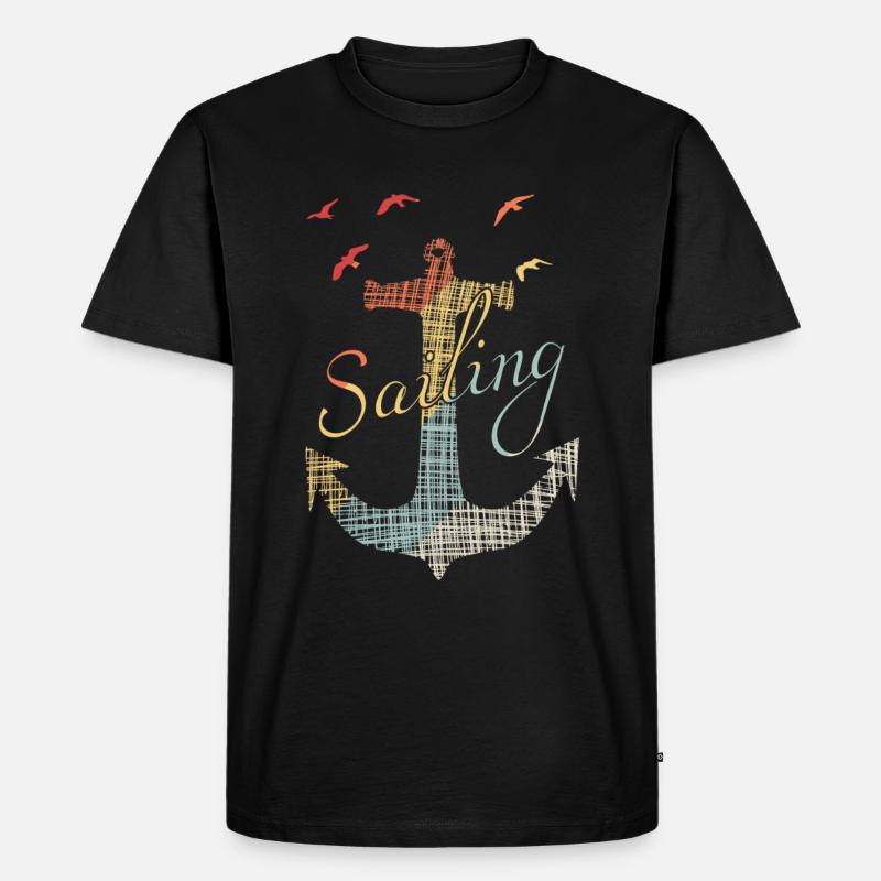 Sailing - Männer Premium Bio T-Shirt - Schwarz