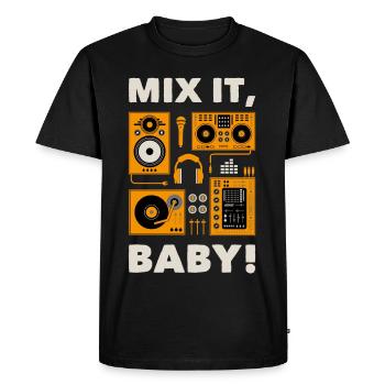 MIX IT - Funny DJ SHIRT Gift - Men's Premium Organic T-Shirt - black - Front - Nico (187cm)
