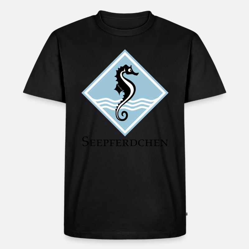 Seepferdchen - Männer Premium Bio T-Shirt - Schwarz