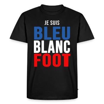 football je suis bleu blanc foot supporters - T-shirt Premium bio Homme - noir - Devant - Nico (187cm)
