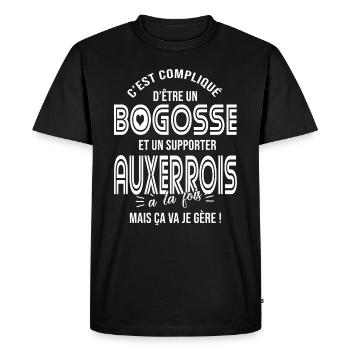 football bogosse supporter club foot auxerrois - T-shirt Premium bio Homme - noir - Devant - Nico (187cm)