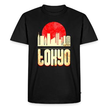 Tokyo Japan Skyline - T-shirt Premium bio Homme - noir - Devant - Nico (187cm)