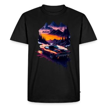 Voiture de sport classique - T-shirt Premium bio Homme - noir - Devant - Nico (187cm)