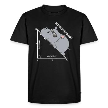 Hippoténuse | Hippopotame, Mathématiques, Hypothénuse - T-shirt Premium bio Homme - noir - Devant - Nico (187cm)