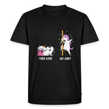 Vache de licorne Votre tante Mon cadeau de tante FR - T-shirt Premium bio Homme - noir - Devant - Nico (187cm)