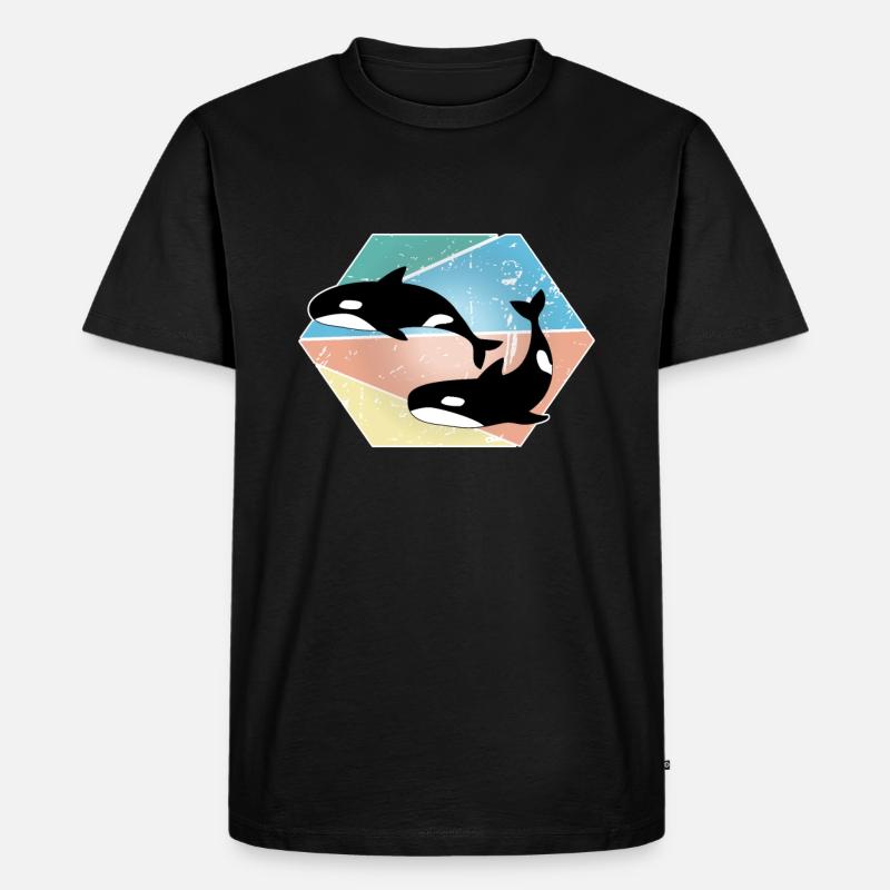 Wal - Männer Premium Bio T-Shirt - Schwarz