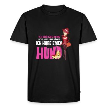 chien femmes hommes chiens argent cadeau - T-shirt Premium bio Homme - noir - Devant - Nico (187cm)