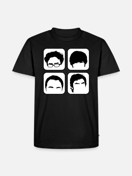 Vrouwen T-shirt Big Bang Theory Heads - Mannen Premium Bio T-shirt - zwart