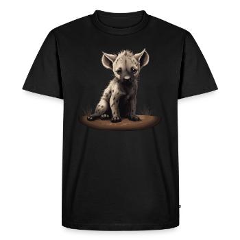 Bébé hyène Wild Africa Wilderness - T-shirt Premium bio Homme - noir - Devant - Nico (187cm)