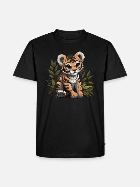 Baby Tiger Wildcat Jungle - Men's Premium Organic T-Shirt - black