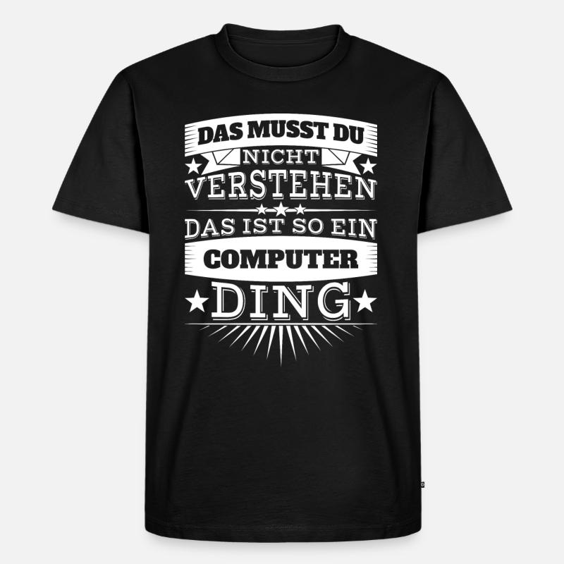 Computer - Männer Premium Bio T-Shirt - Schwarz