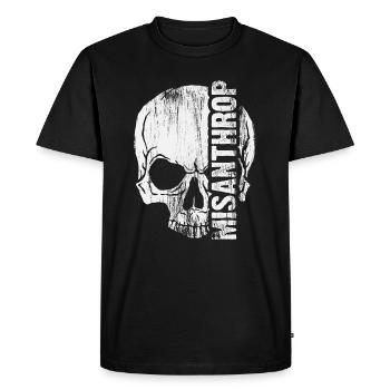 crâne misanthropique - T-shirt Premium bio Homme - noir - Devant - Nico (187cm)