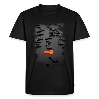 3D design question mark effect - Men's Premium Organic T-Shirt - black - Front - Nico (187cm)