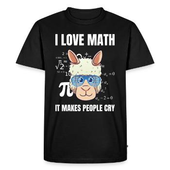 I Love Math It Makes People Cry Math Teacher - Men's Premium Organic T-Shirt - black - Front - Nico (187cm)