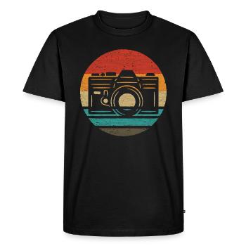 Camera Retro Style Vintage - Men's Premium Organic T-Shirt - black - Front - Nico (187cm)